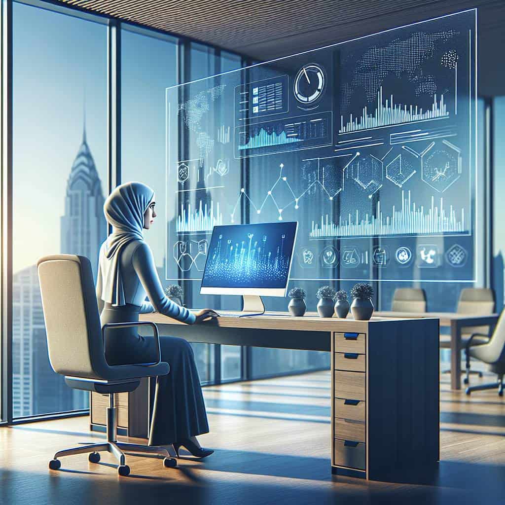 A Guide to Robo-Advisors office scene.
