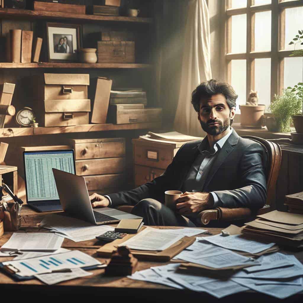 Creating a Financial Plan in home office.