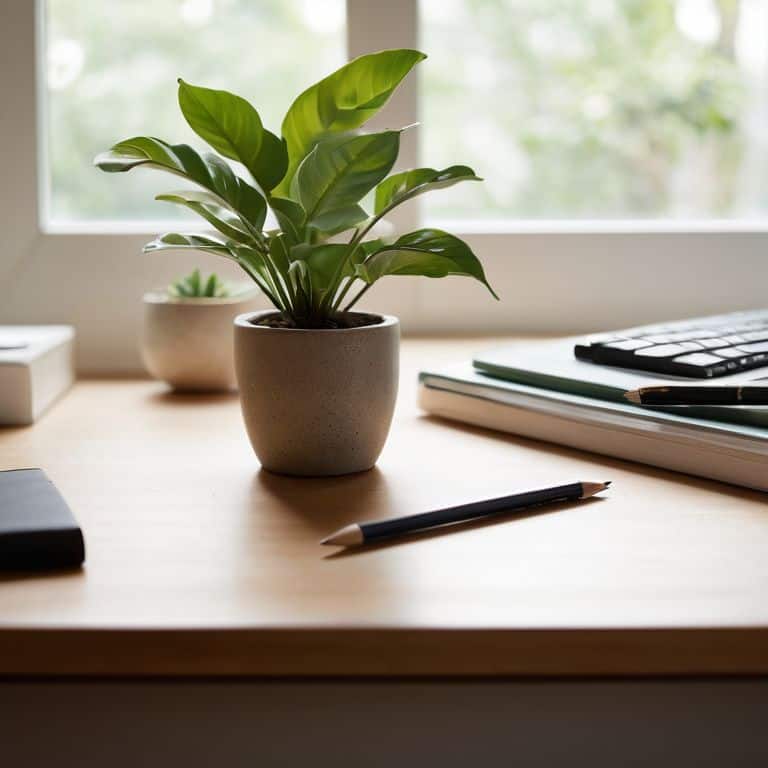 Mindfulness at work desk practice